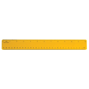 Standard 12 inch Ruler - Yellow