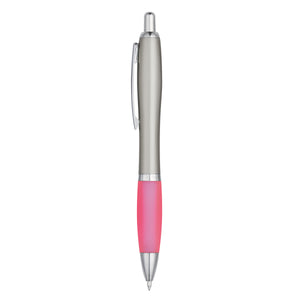 Satin Pen - Silver With Pink