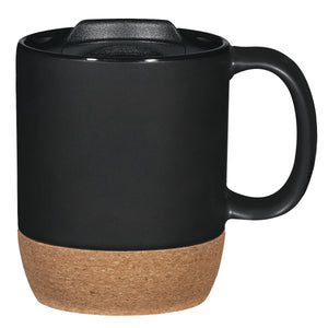 14 Oz. Cork Base Ceramic Mug - Black