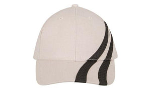 6 Panel BHC Cap with Tyre Tracks - Custom Embroidered - HP_4015 - Stone with BLack