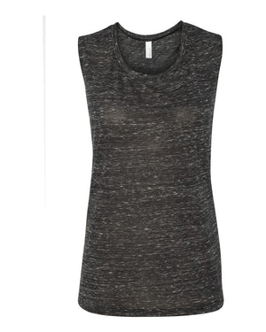 BELLA + CANVAS Ladies' Flowy Scoop Muscle Tank - Black Marble