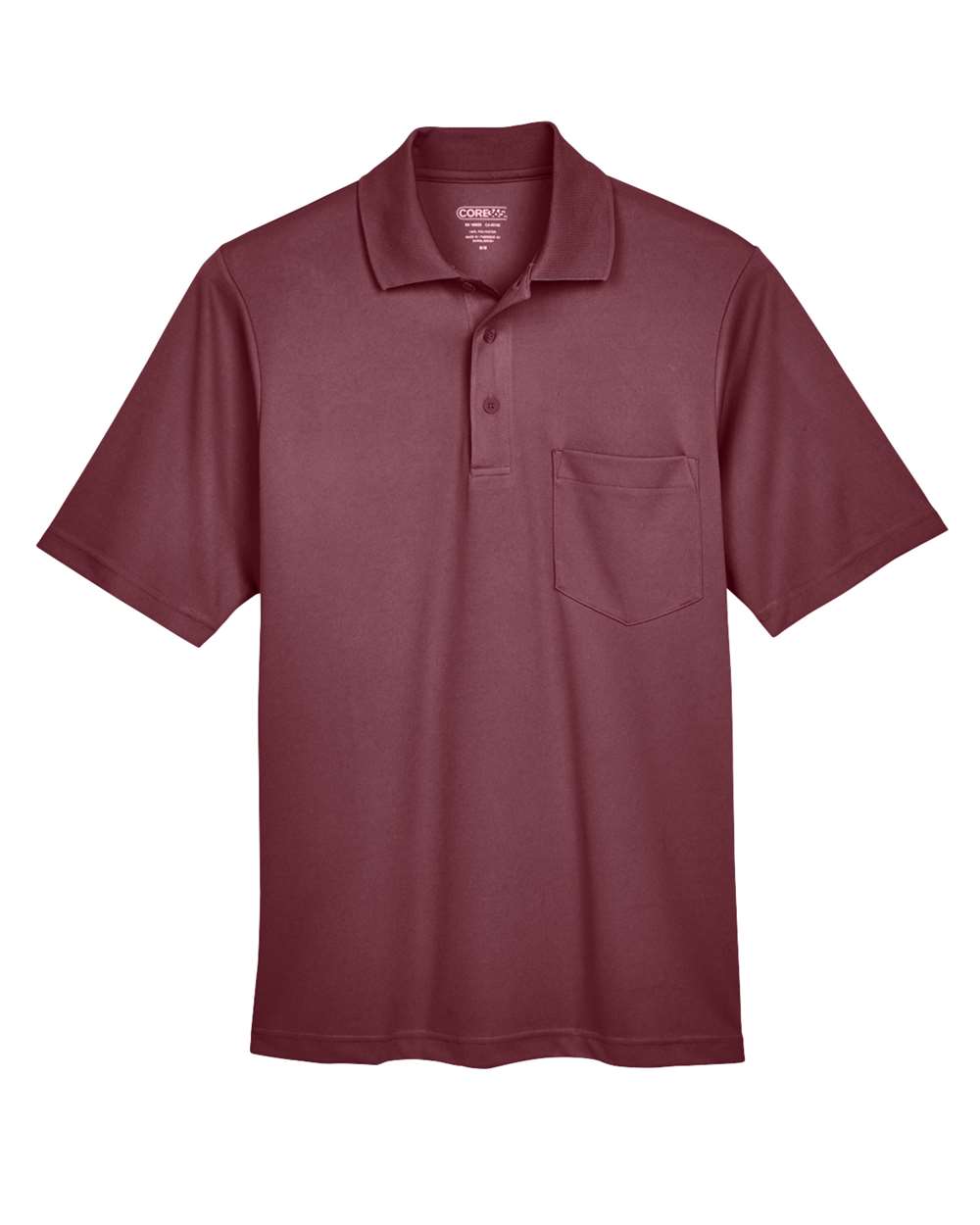 CORE365 Origin Performance Pique Polo with Pocket - Men's - Burgundy