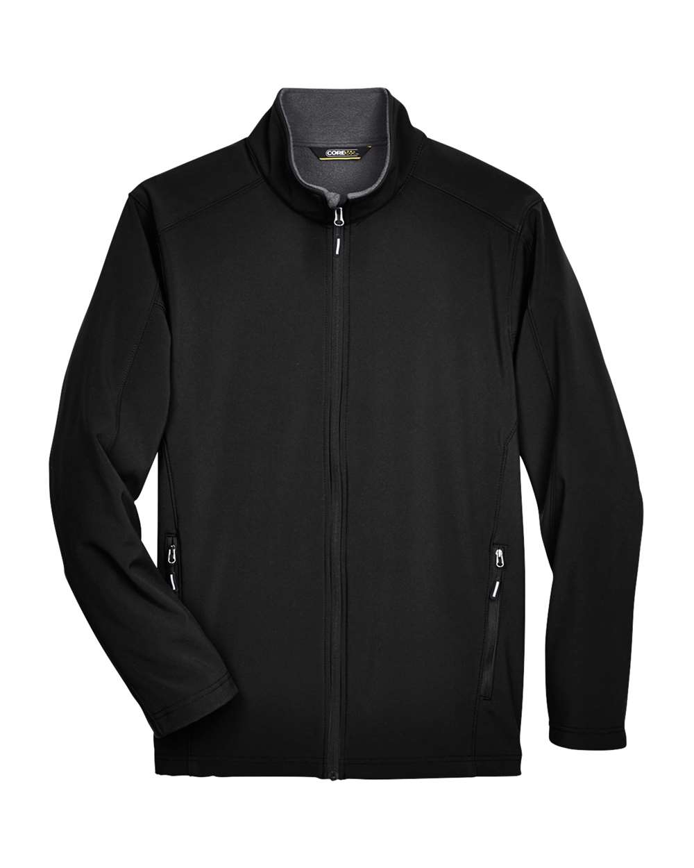 CORE365 Men's Tall Cruise Two-Layer Fleece Bonded Soft Shell Jacket - Black