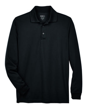CORE365 Men's Tall Pinnacle Performance Long-Sleeve Piqué Polo - Black