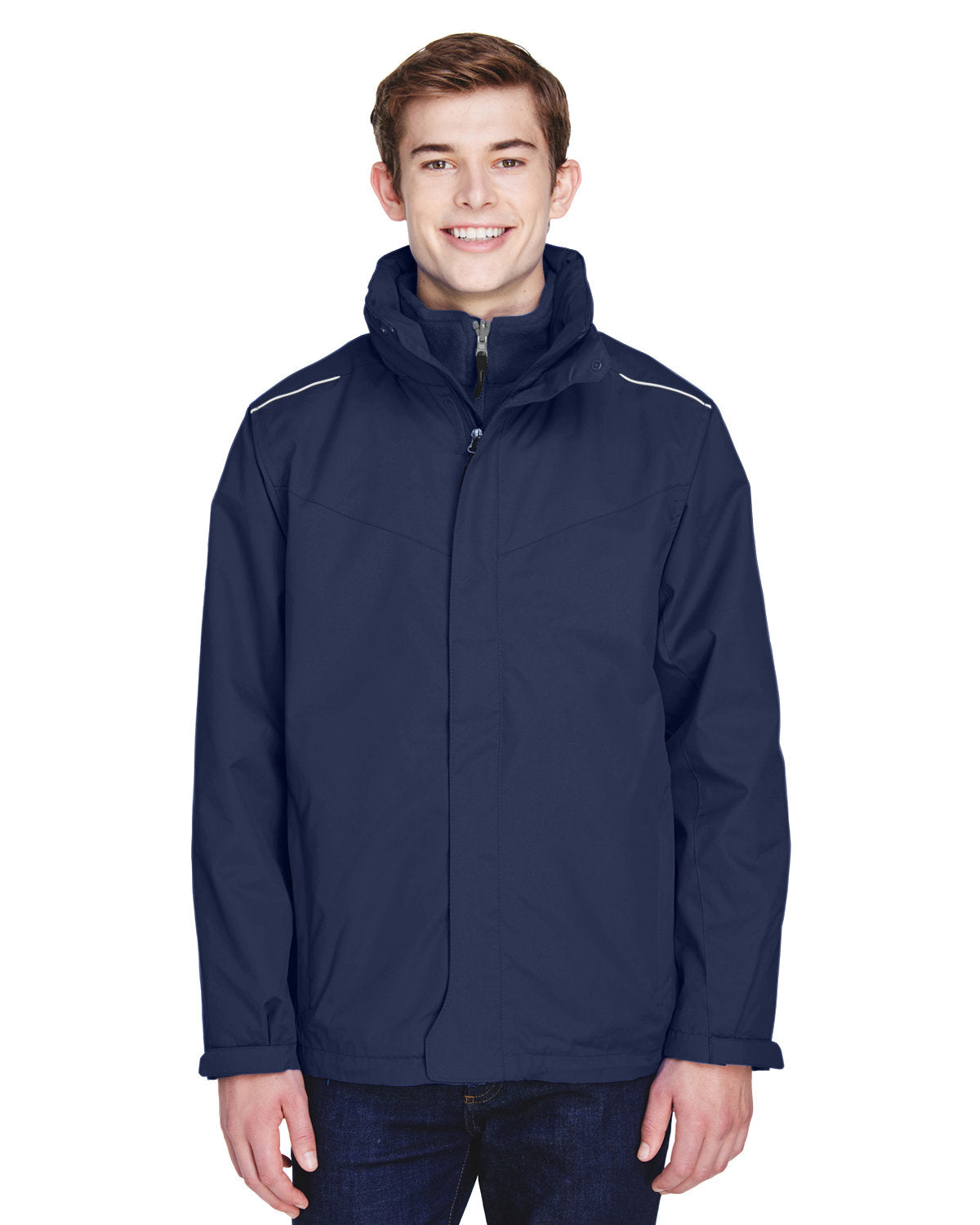 Core365 Men's Tall Region 3-in-1 Jacket with Fleece Liner - Front