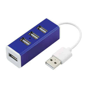 4-Port Aluminum USB Hub - Blue