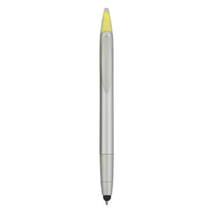 3-In-1 Pen With Highlighter and Stylus - Silver