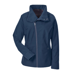 Ladies' Edge Soft Shell Jacket with Convertible Collar - Navy