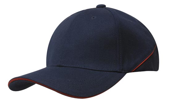 Navy/Red Premium American Twill Cap with Sandwich