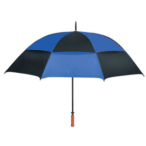 68" Arc Vented, Windproof Umbrella - Royal Blue With Black