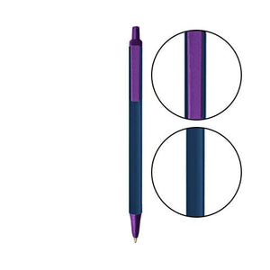 Metallic Dark Blue BIC® Clic Stic® Pen - Metallic Dark Blue With Purple