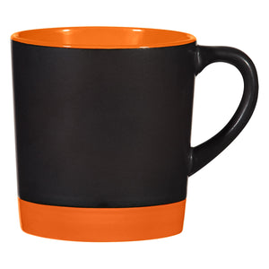 12 Oz. Two-Tone Americano Mug (Black With Orange)