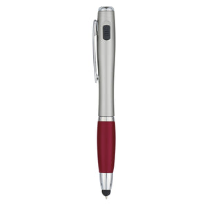 TRIO PEN WITH LED LIGHT AND STYLUS - Red