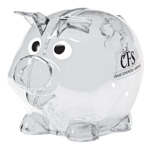 Mini Plastic Piggy Bank - Clear