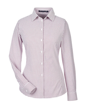 Devon & Jones CrownLux Performance® Ladies' Micro Windowpane Woven Shirt