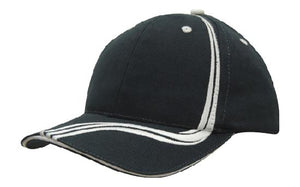 6 Panel BHC Cap Sand & Embroidered Lines - Custom Embroidered - HP_4099 - Navy with White