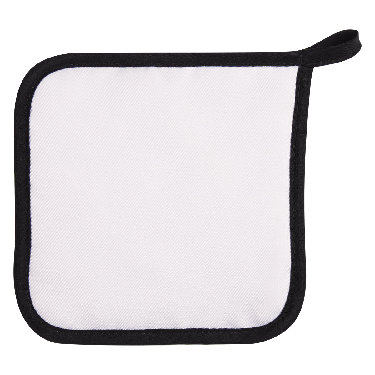 Full Color Quilted Pot Holder - White With Black