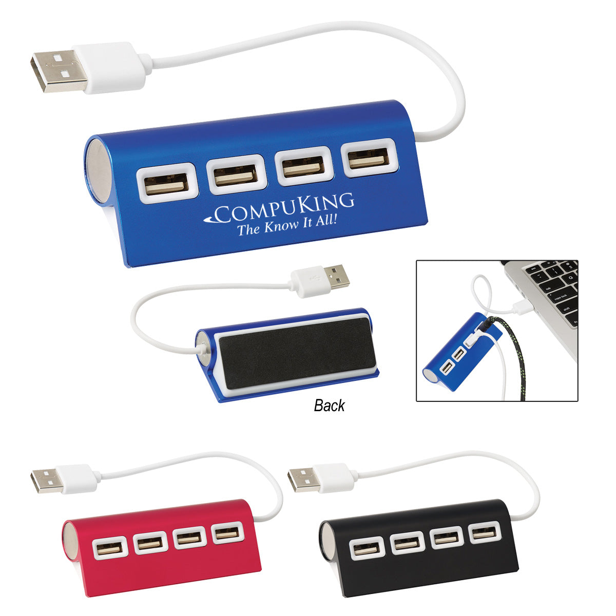 4-Port Aluminum Wave USB Hub