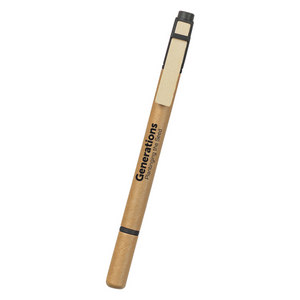 Dual Function Eco-Inspired Pen With Highlighter (Natural With Black)