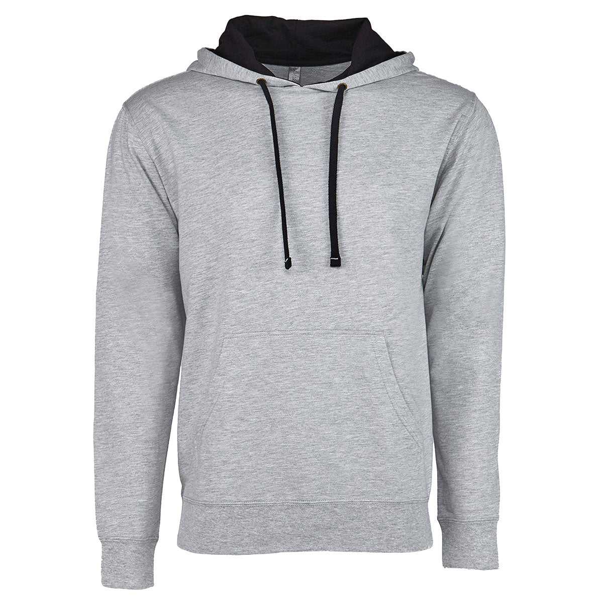 Next Level Unisex Laguna French Terry Pullover Hooded Sweatshirt - Heather Grey/ Black