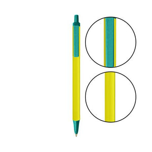 Yellow BIC® Clic Stic® Pen - Yellow With Teal