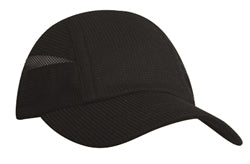 Super light weight performance running cap w/ elastic & toggle / solid - Custom Embroidered - KC_8900 - Black