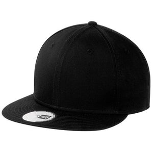 NEW ERA® Flat Bill Snapback Cap - Custom Embroidered - SM_NE400 - Black