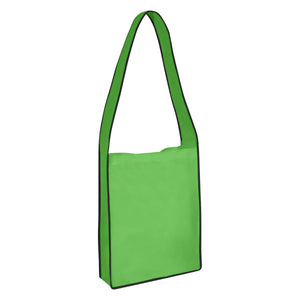 Non-Woven Messenger Tote Bag With Hook And Loop Closure (Lime)