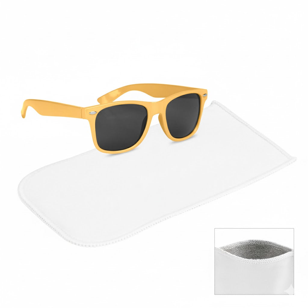 Malibu Sunglasses With Rpet Microfiber Sunglass Pouch - Athletic Gold