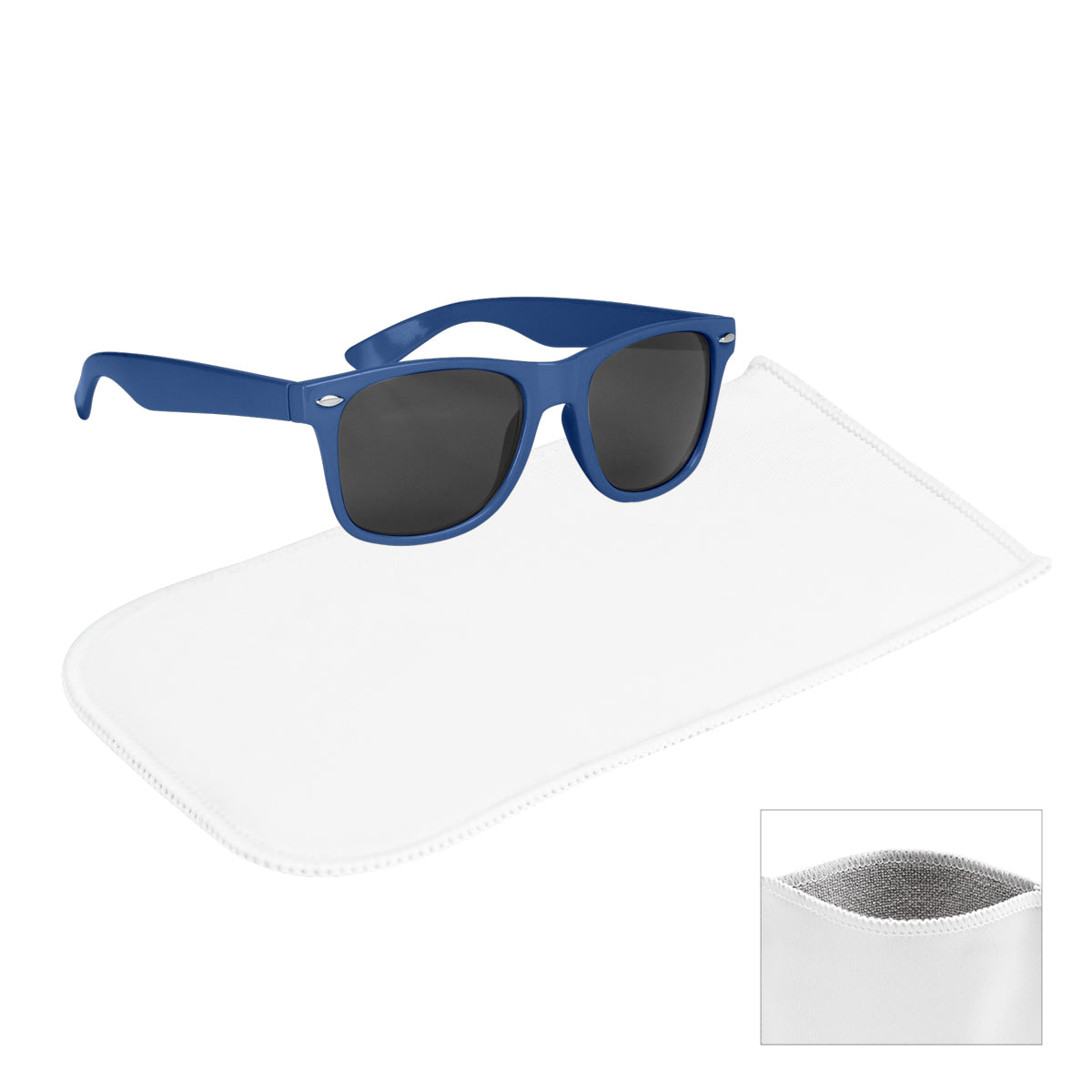 Malibu Sunglasses With Rpet Microfiber Sunglass Pouch - Royal Blue