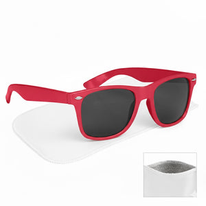 Malibu Sunglasses With Rpet Microfiber Sunglass Pouch - Red