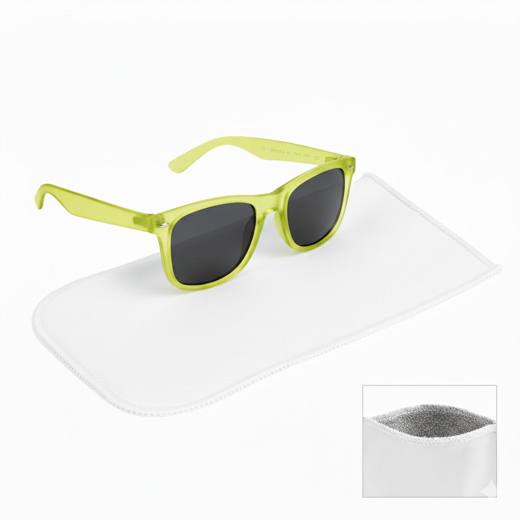 Malibu Sunglasses With Rpet Microfiber Sunglass Pouch - Translucent Lime