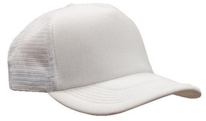 Mesh Back Baseball Cap - Custom Embroidered - White