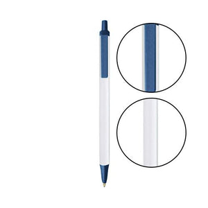 White BIC® Clic Stic® Pen - White With Metallic Dark Blue