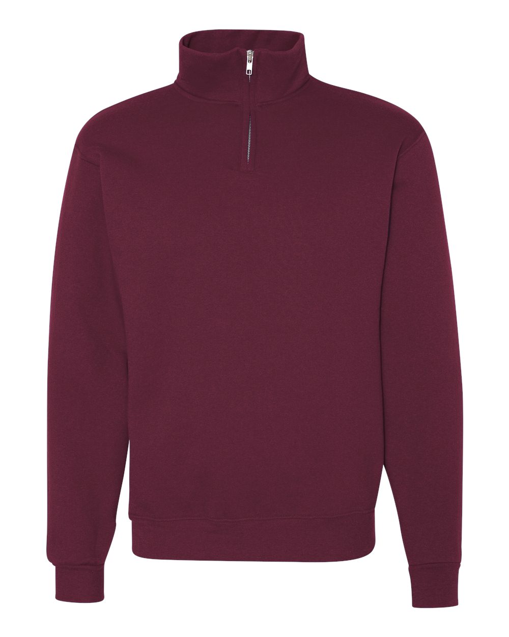 JERZEES Adult 8 oz. NuBlend® Quarter-Zip Cadet Collar Sweatshirt - Maroon