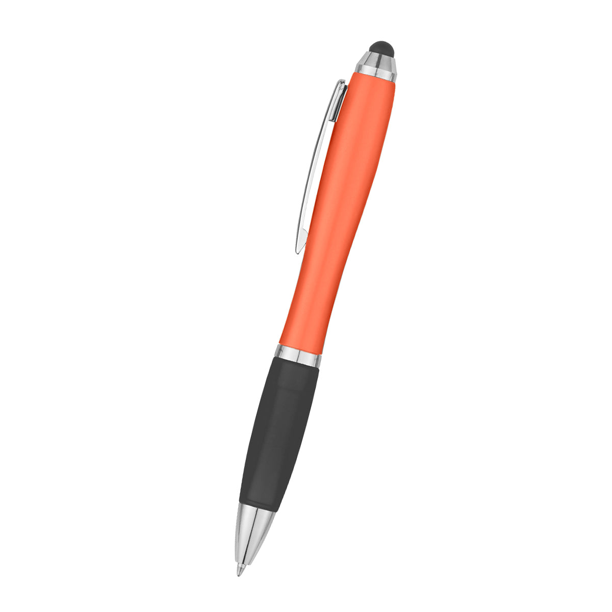 Satin Stylus Pen - Orange With Black