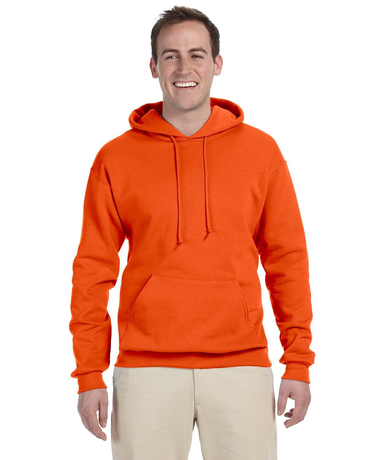 JERZEES Adult NuBlend® Fleece Pullover Hooded Sweatshirt - Safety Orange