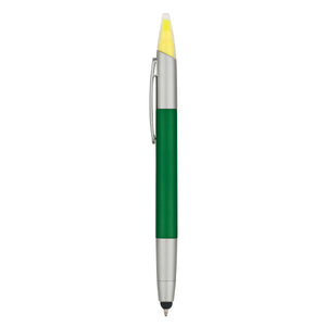 3-In-1 Pen With Highlighter and Stylus - Green