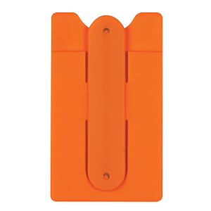 Silicone Phone Wallet With Stand - Orange