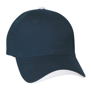 Wave Sandwich Cap - Navy Blue With White