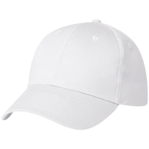 6 Panel Polyester Cap - White