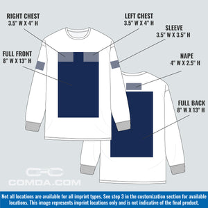 Long Sleeve Shirt Imprint Locations