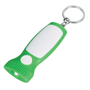 Slim LED Light Key Chain - Green With White