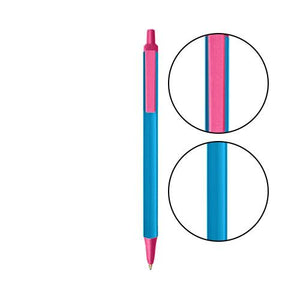 Blue BIC® Clic Stic® Pen - Blue With Pink