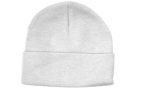 Acrylic Toque with Cuff - White