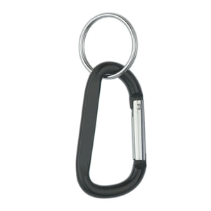 6mm Carabiner With Split Ring - Black