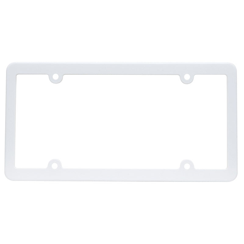Slim Line License Plate Frame in Polybag - White