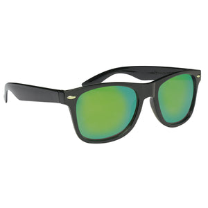 Mirrored Malibu Sunglasses - Black With Yellow