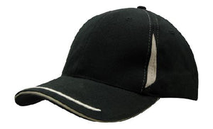 6 Panel BHC Cap Crown Insert & Sandwich - Custom Embroidered - HP_4098 - Black with Gray