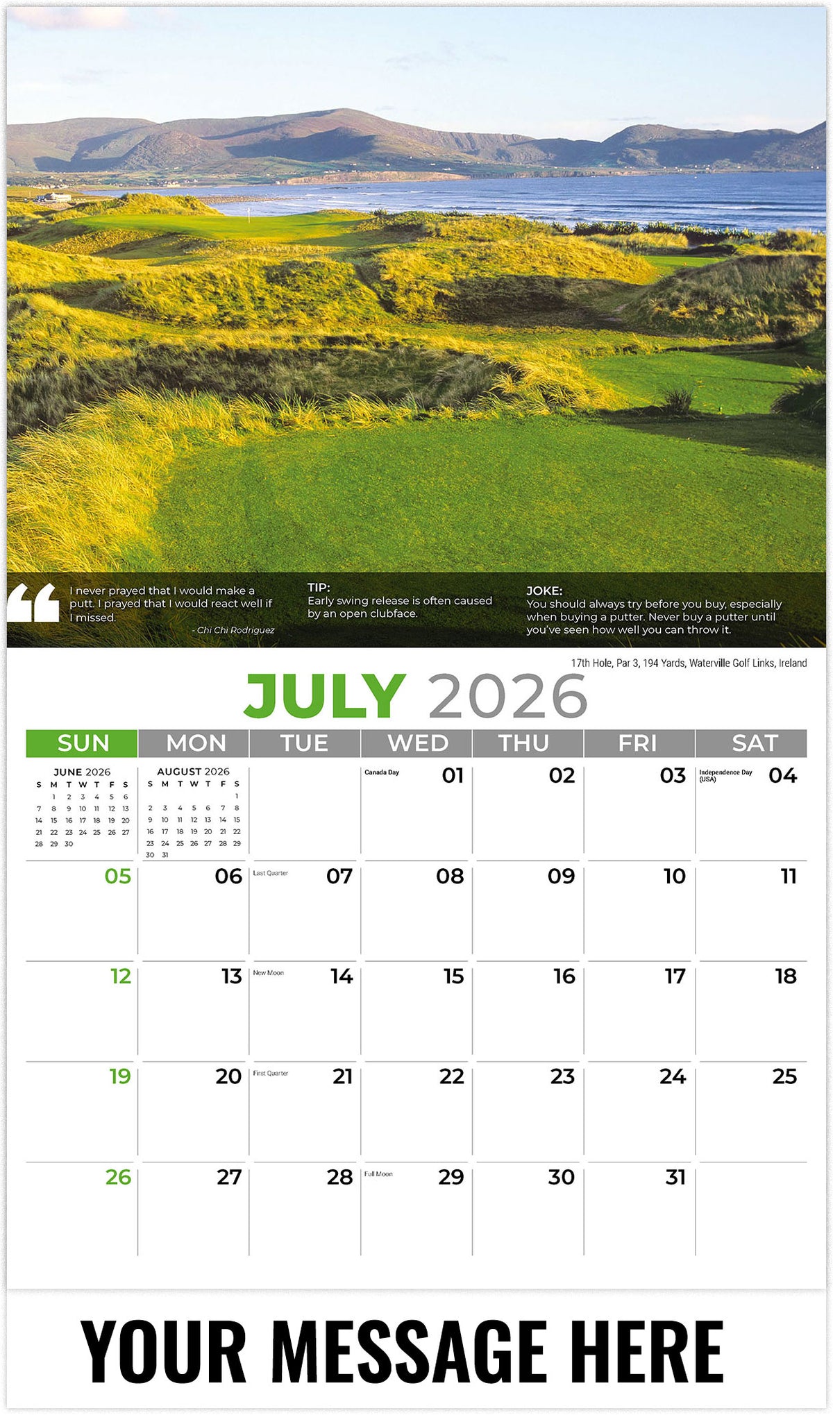 Golf Tips - 2026 Promotional Calendar